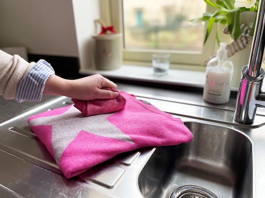 Cashmere care hand washing